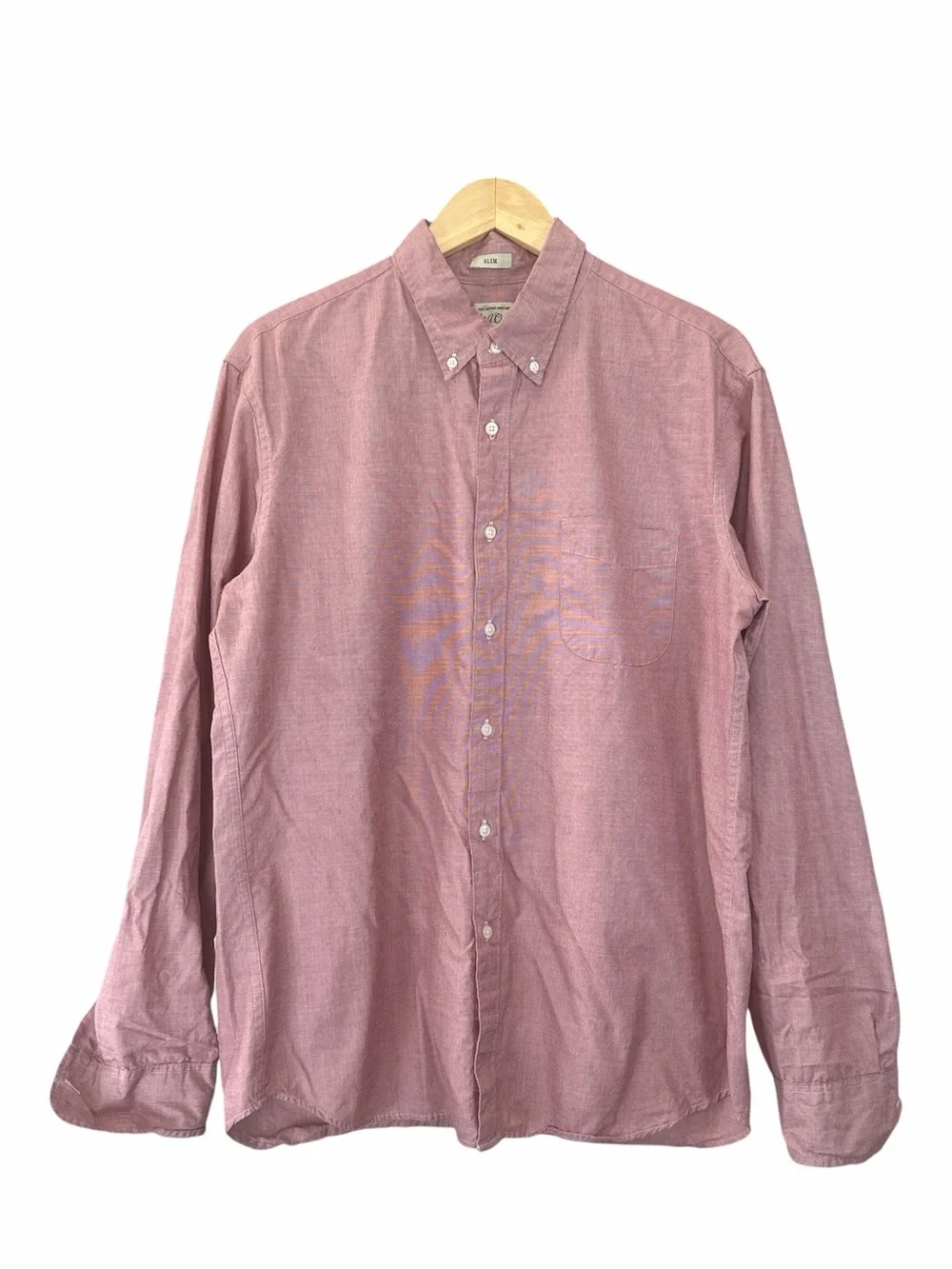 J. Crew Men's Button-Down Shirt in Rose 100% Cotton size Large